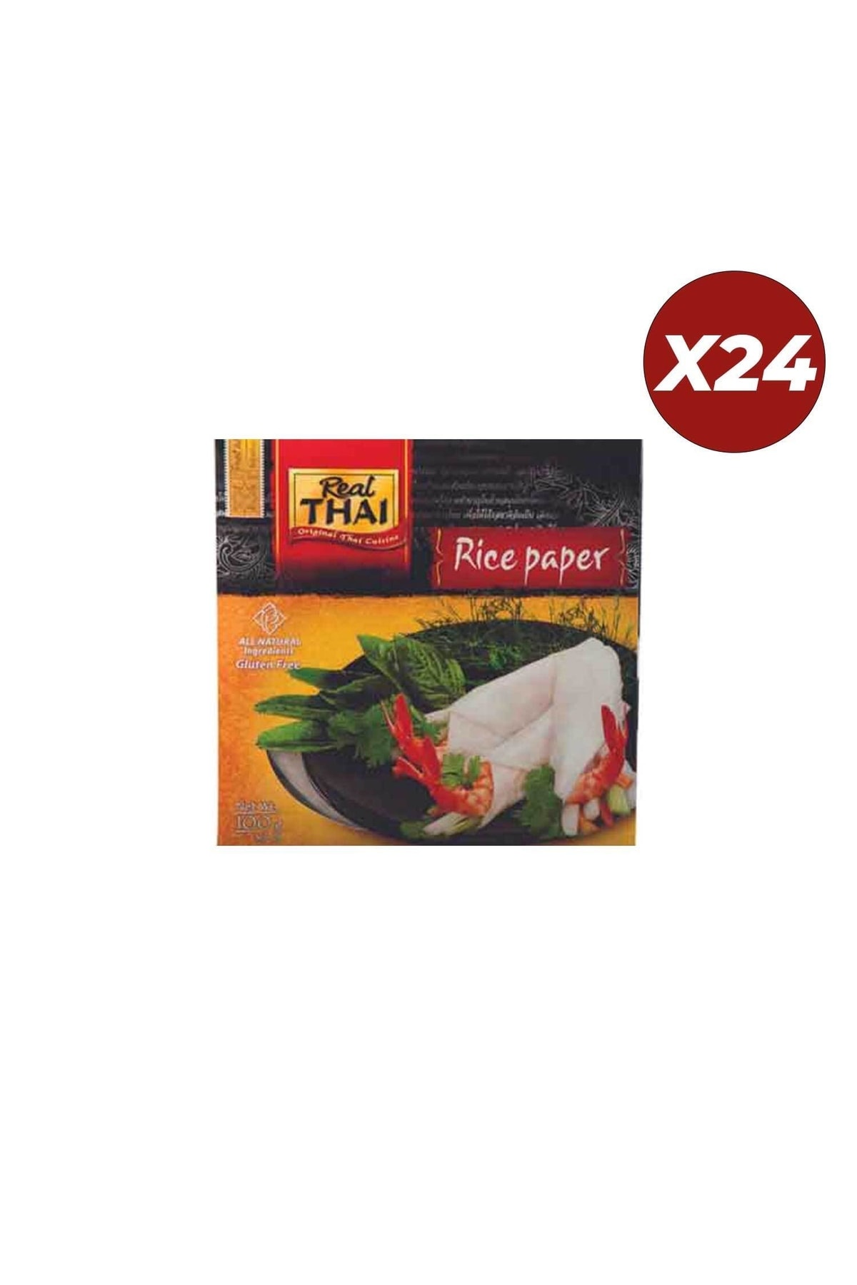 Real Thai Rice Paper Pirinç Yufkası 22 cm 100 gr x 24 Adet 1 Koli resmi